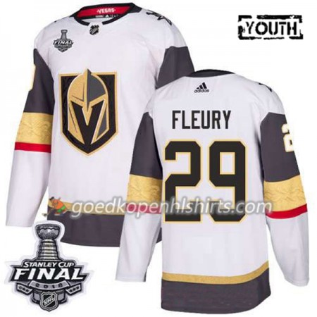 Vegas Golden Knights Marc-Andre Fleury 29 2018 Stanley Cup Final Patch Adidas Wit Authentic Shirt - Kinderen